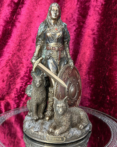 Viking Shieldmaiden Bronze Finished Statue Norse Mythology 