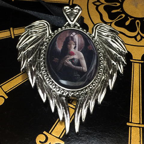 Anne Stokes Angel Rose Cameo Necklace