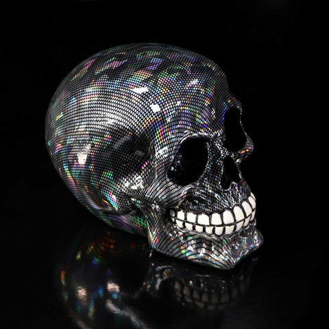 Holographic Silver Fishnet Skull 2