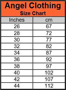 Angel Clothing Trouser Size Conversion Chart