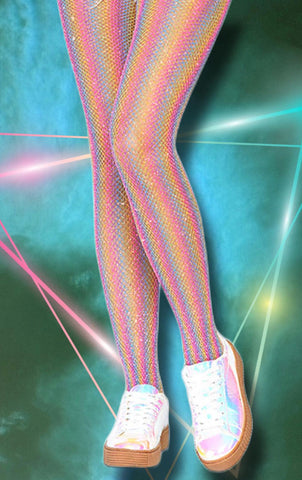 Leg Avenue Lurex Rainbow Fishnet Tights