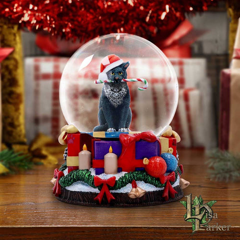 Lisa Parker Krampuss Cat Snow Globe nemesis Now