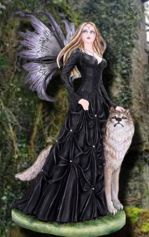Loveta Fairy and Wolf Figurine