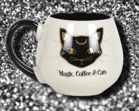 Magic, Coffee and Cats Rounded Mug