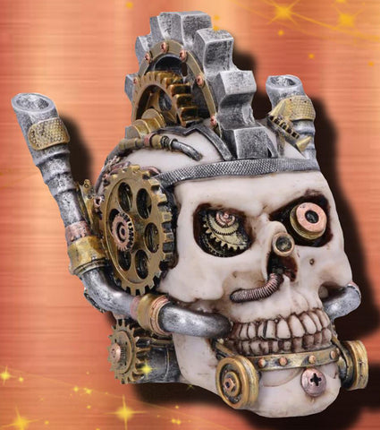 Metal Head Steampunk Skull Box