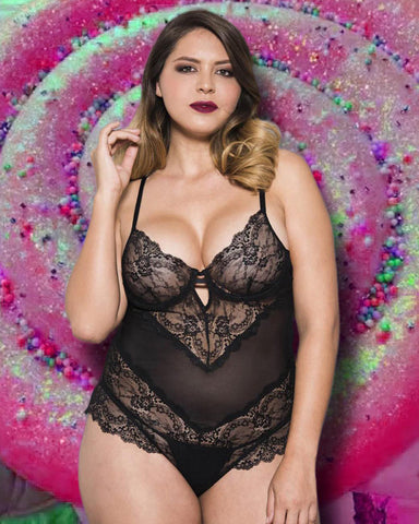 Music Legs Plus Size Teddy 80041Q