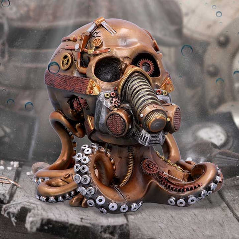 Octo Respiration Bronze Steampunk Skull
