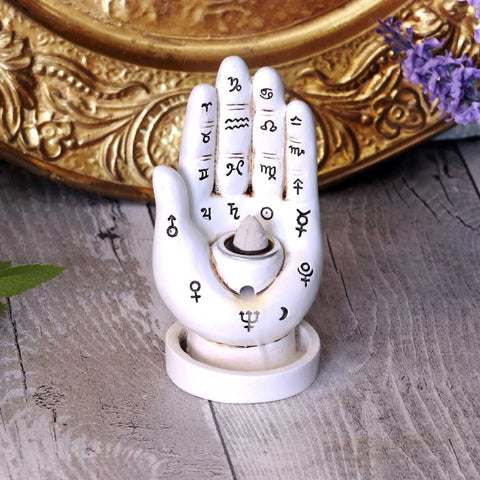 Palmistry Backflow Incense Burner White