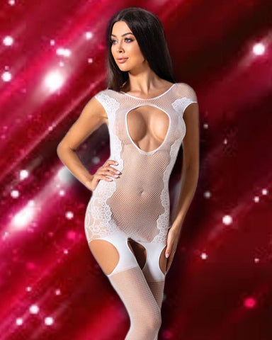 Passion Bodystocking BS082 White