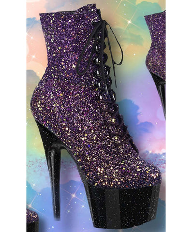 Pleaser ADORE 1020OMBG Purple Glitter Boots