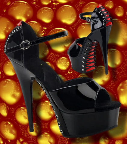 Pleaser DELIGHT 660FH Shoes Black/Red