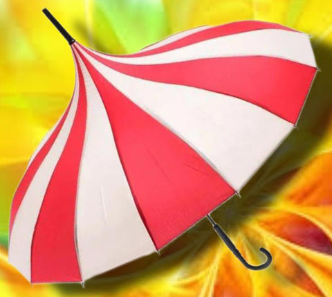 Red and Cream Pagoda Umbrella / Parasol