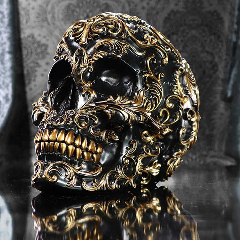 Renaissance Black and Gold Skull