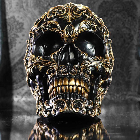 Nemesis Now Renaissance Black and Gold Skull