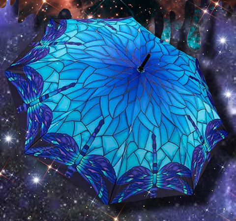 Stained Glass Blue Umbrella