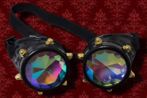 Steampunk Crystal Vision Goggles with Kaleidoscopic Lenses