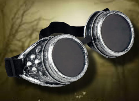 Steampunk Goggles Antique Silver