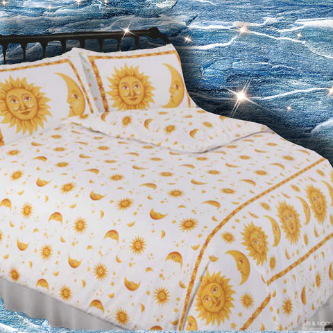 Sun and Moon Duvet White