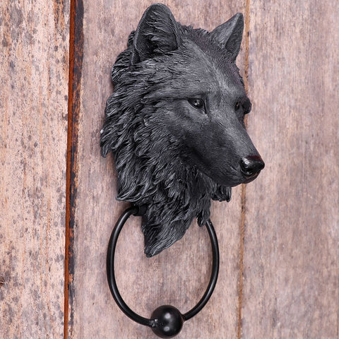 Dark Guardian Wolf Door Knocker