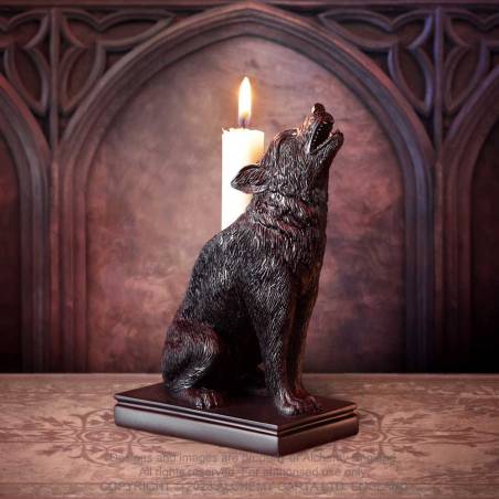 Alchemy Ulula Noctis Wolf Candlestick Pair