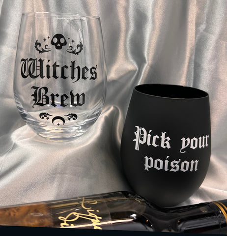 Witches Brew Stemless Wine Glass