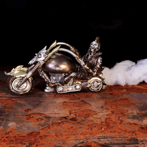 Wheels of Steel 29cm Steampunk Motorcycle Skeleton Figurine