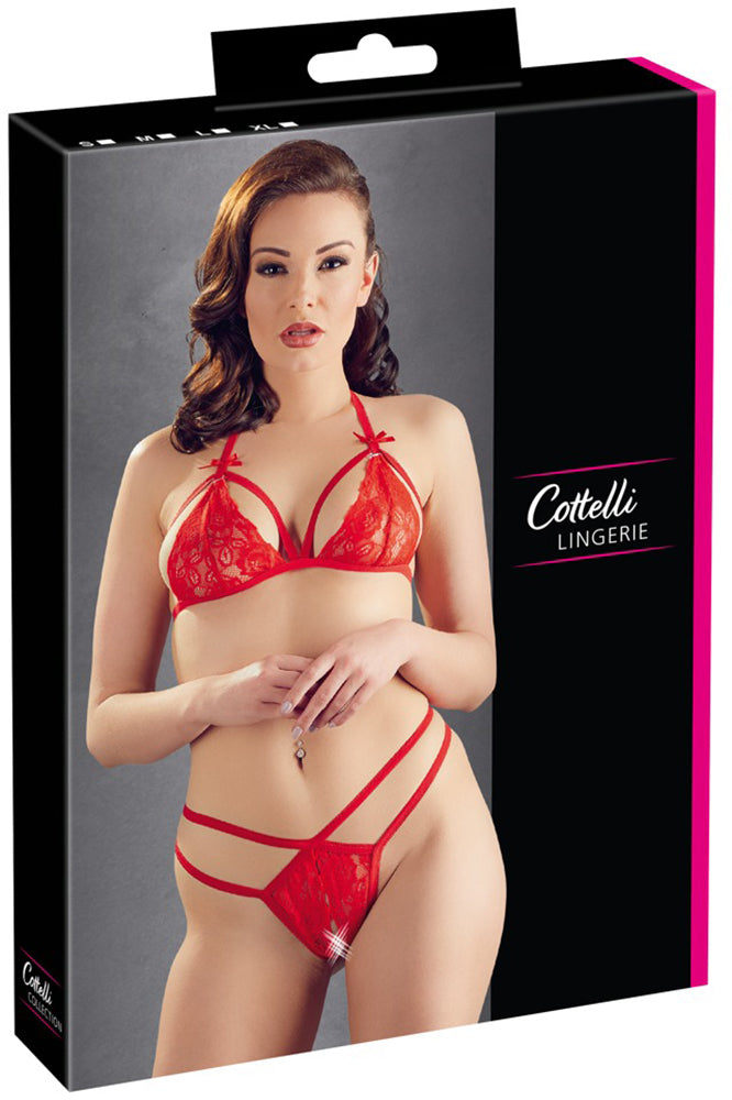 Cottelli Lingerie Lace Set Red Angel Clothing