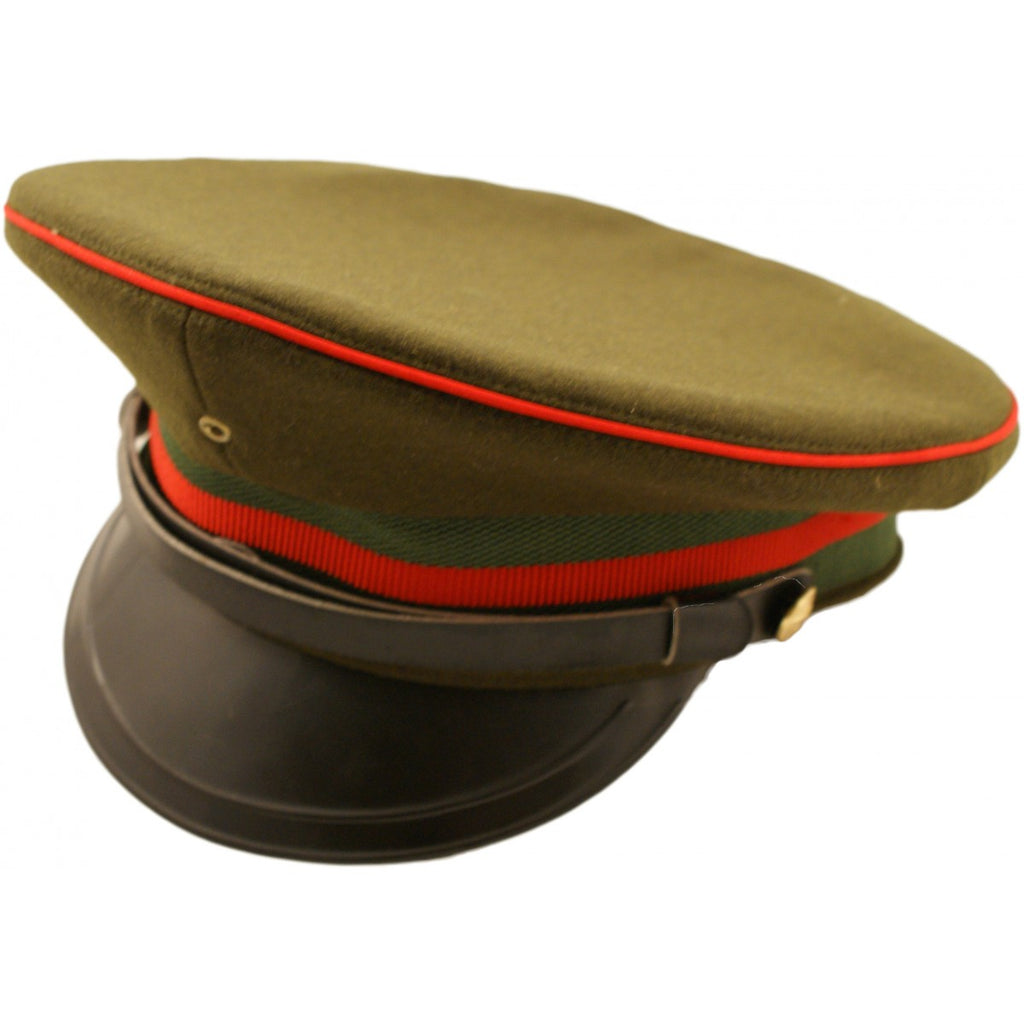 red peaked military cap