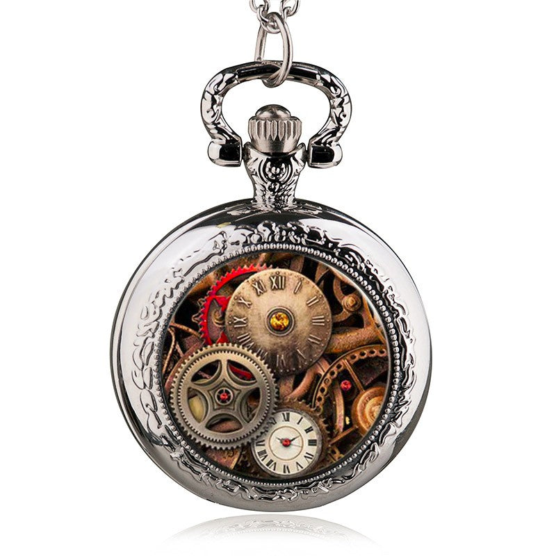 pocket watch with gears