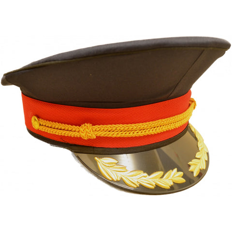 red peaked military cap