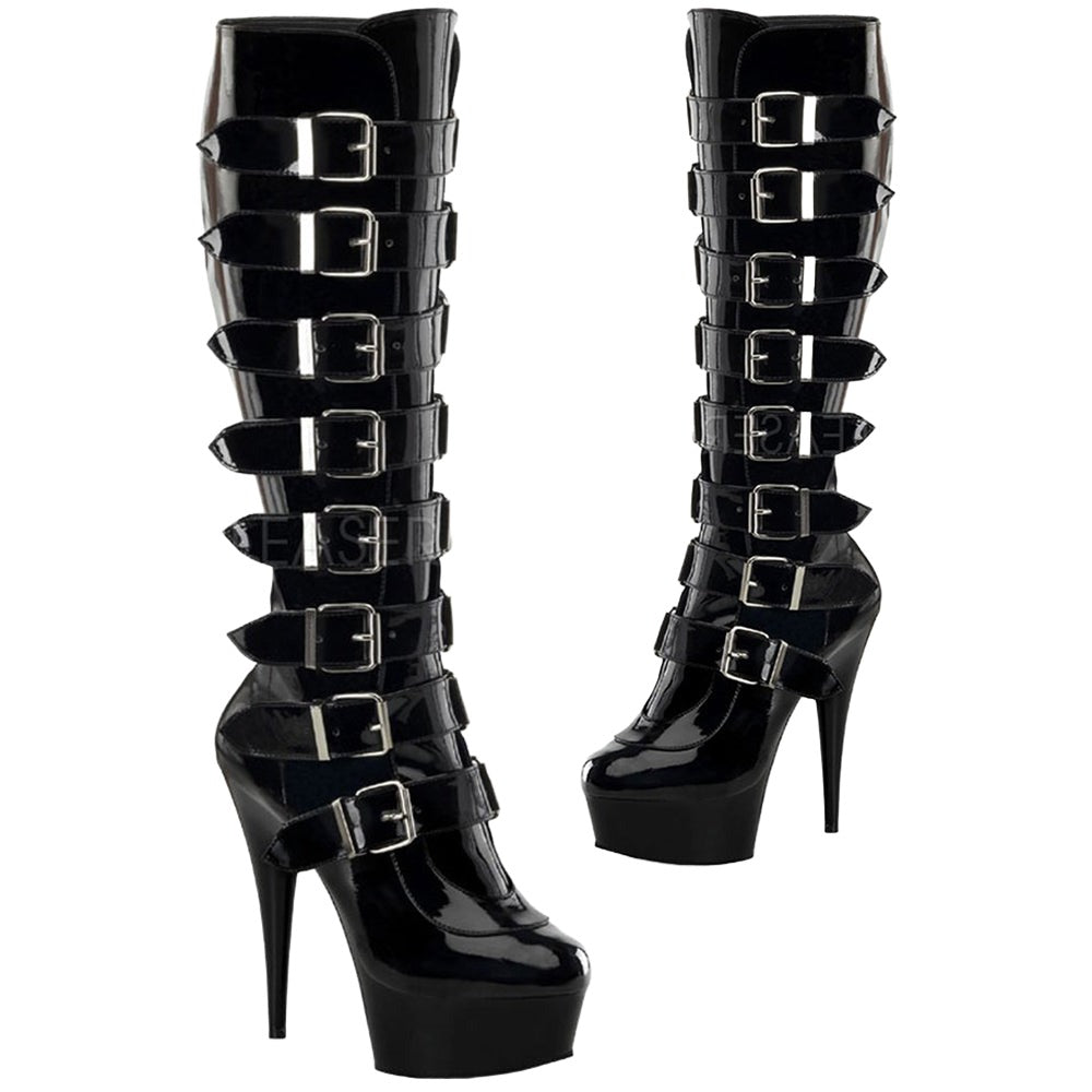 pleaser buckle boots