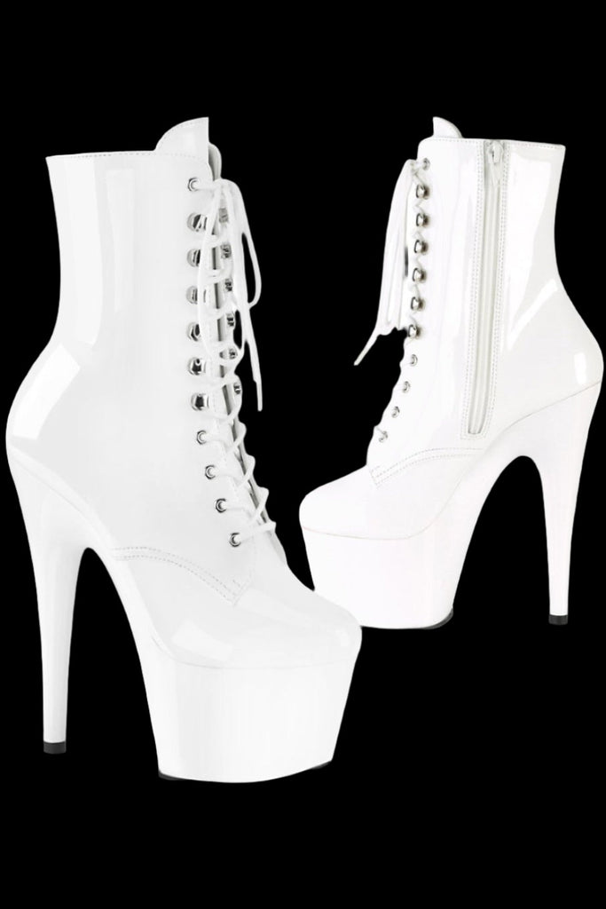 white pleaser boots