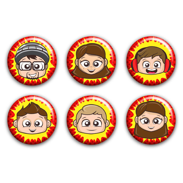Family Buttons 6 Pack FGTeeV Official Store