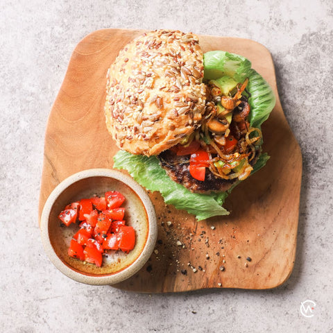 Caramelised onion burgers