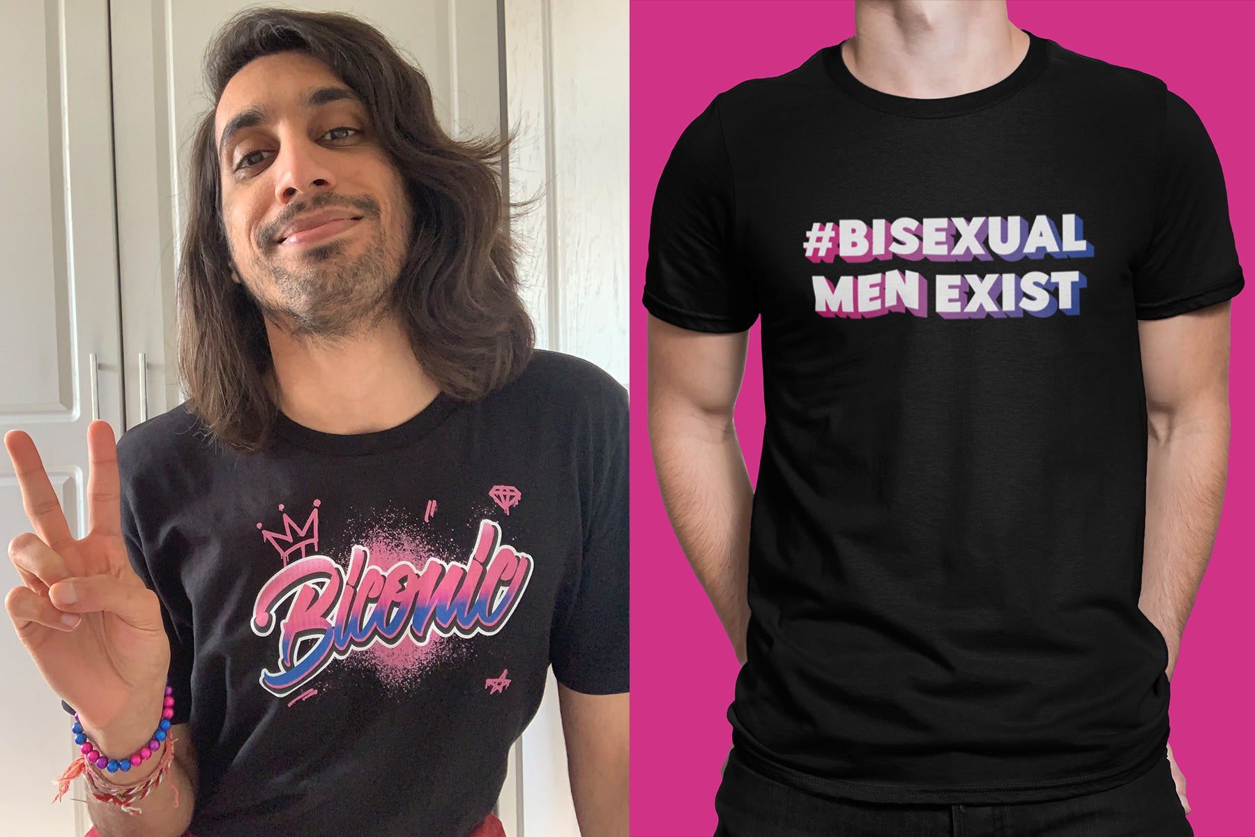 Vaneet Mehta | Bisexual Men Exist Shirt | Rainbow & Co
