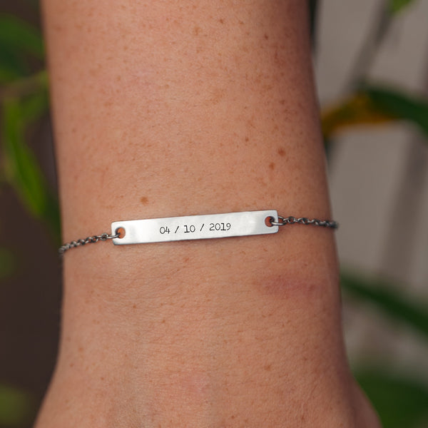 Personalized Silver Bracelet Personalized Chain Bracelet 