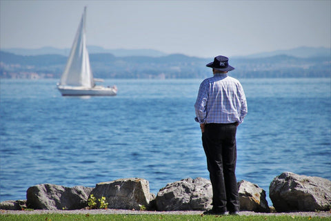 man seeing a boat