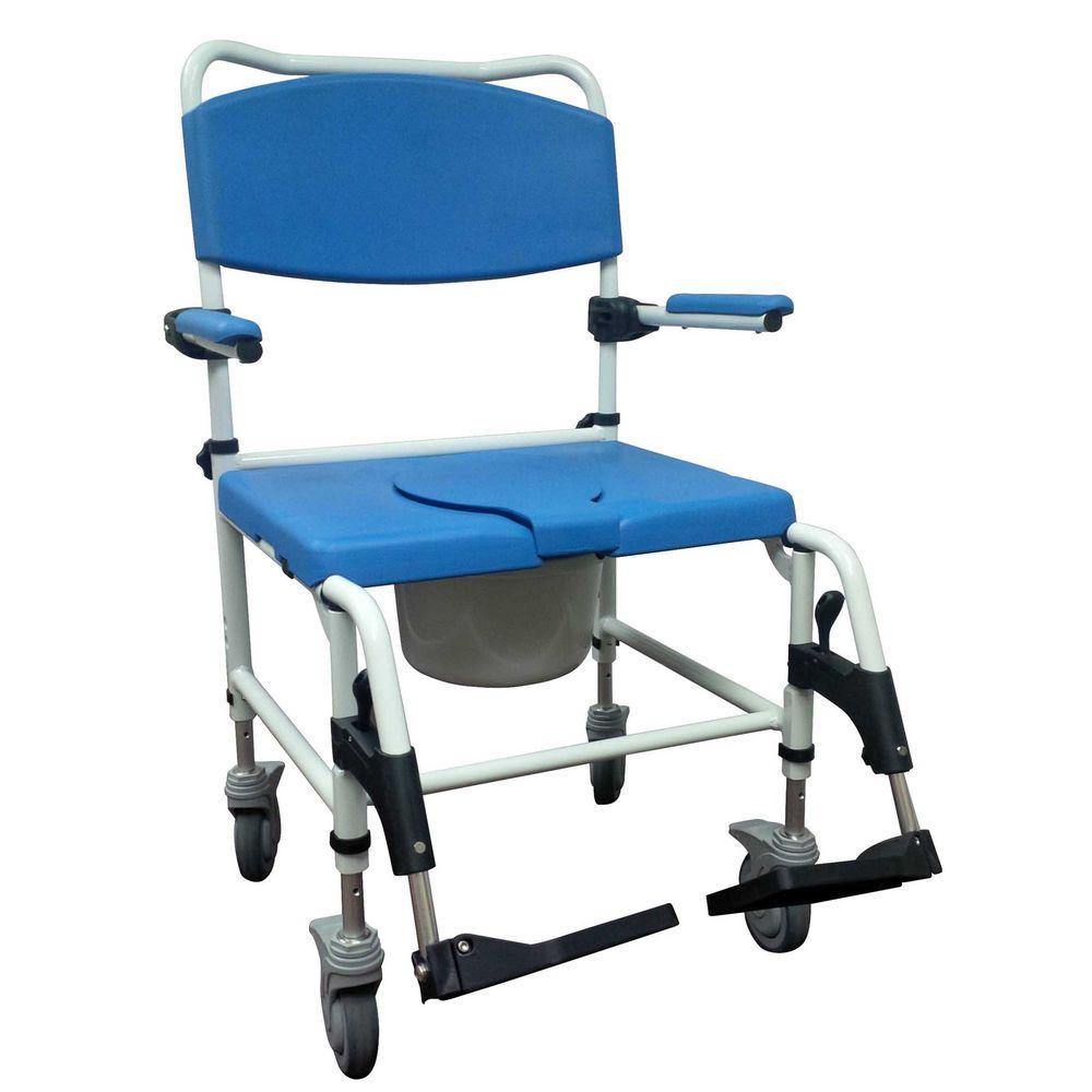 Drive Bariatric Rehab Commode Chair W Rear Locking Casters