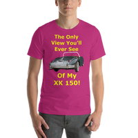 Bella and Canvas Short-Sleeve Unisex T-Shirt: Only View XK 150 yellow text