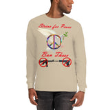 Gildan Long Sleeve T-Shirt: Strive for Peace red text
