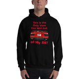 Gildan Hooded Sweatshirt: Only View R8 red text