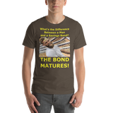 Bella and Canvas Short-Sleeve Unisex T-Shirt: Difference man bond yellow text