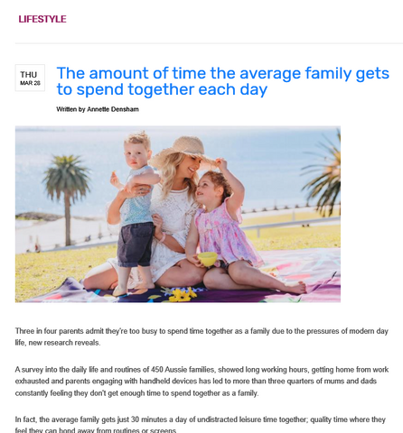 viw magazine picnic season the amount of time the average family gets to spend together each day