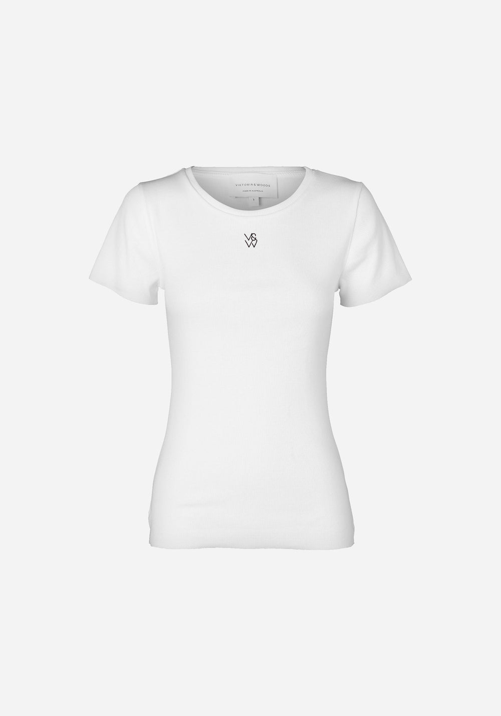 V&W RIB TEE IN WHITE, T-SHIRTS