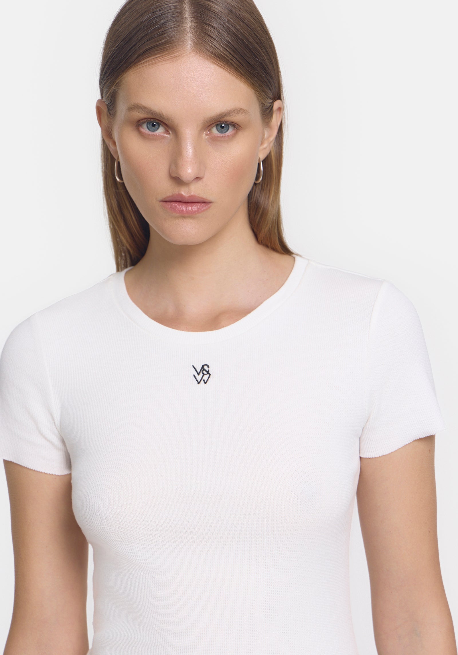 V&W RIB TEE IN WHITE | T-SHIRTS | VIKTORIA & WOODS - Viktoria & Woods