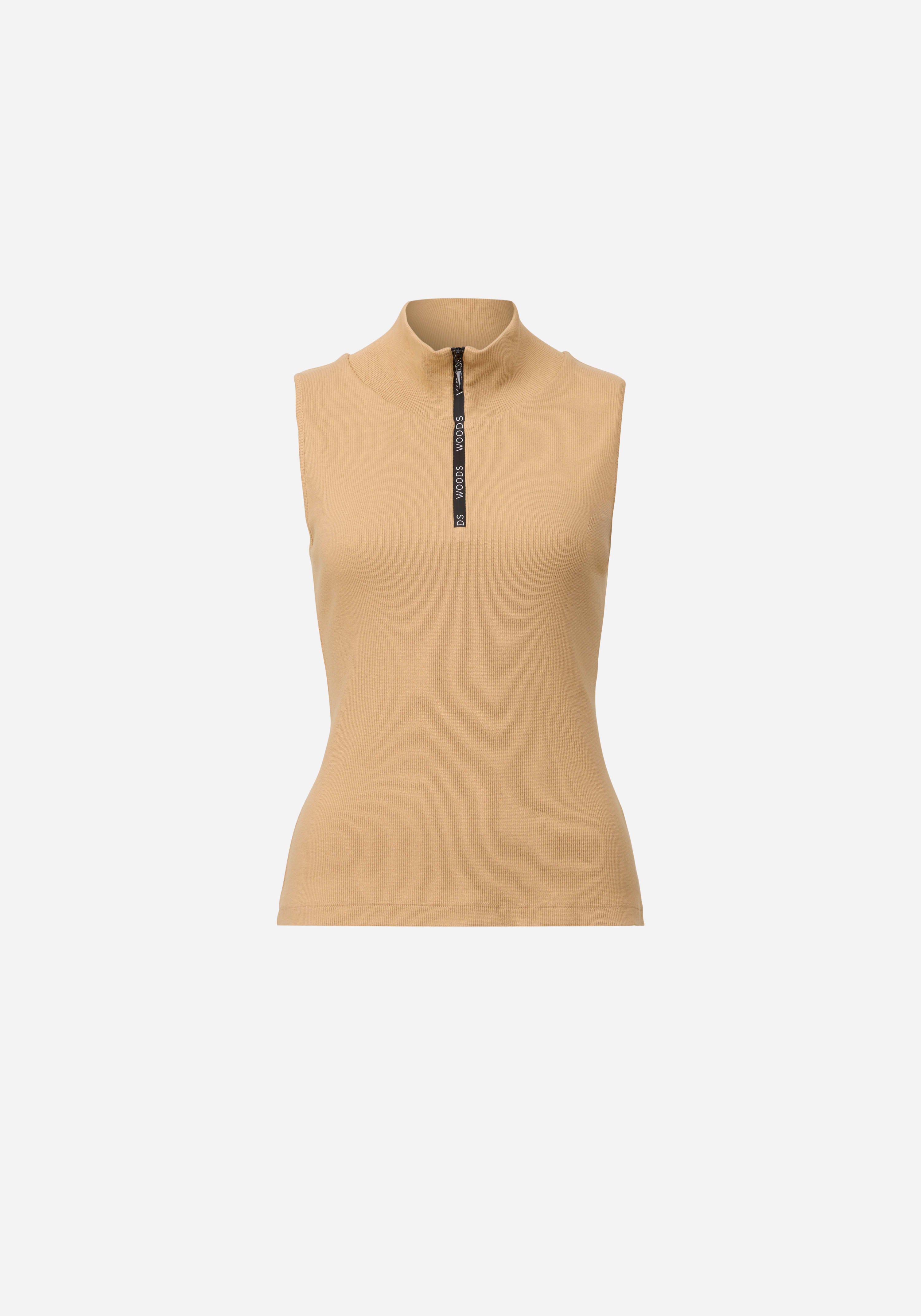 Copper cotton Mock neck T-shirt