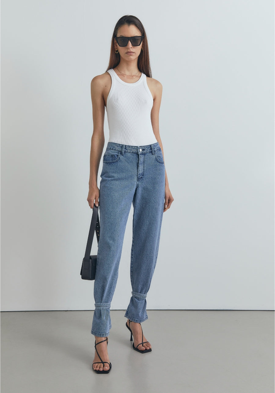 COBAIN HIGH WAISTED JEAN IN BLUE, JEANS