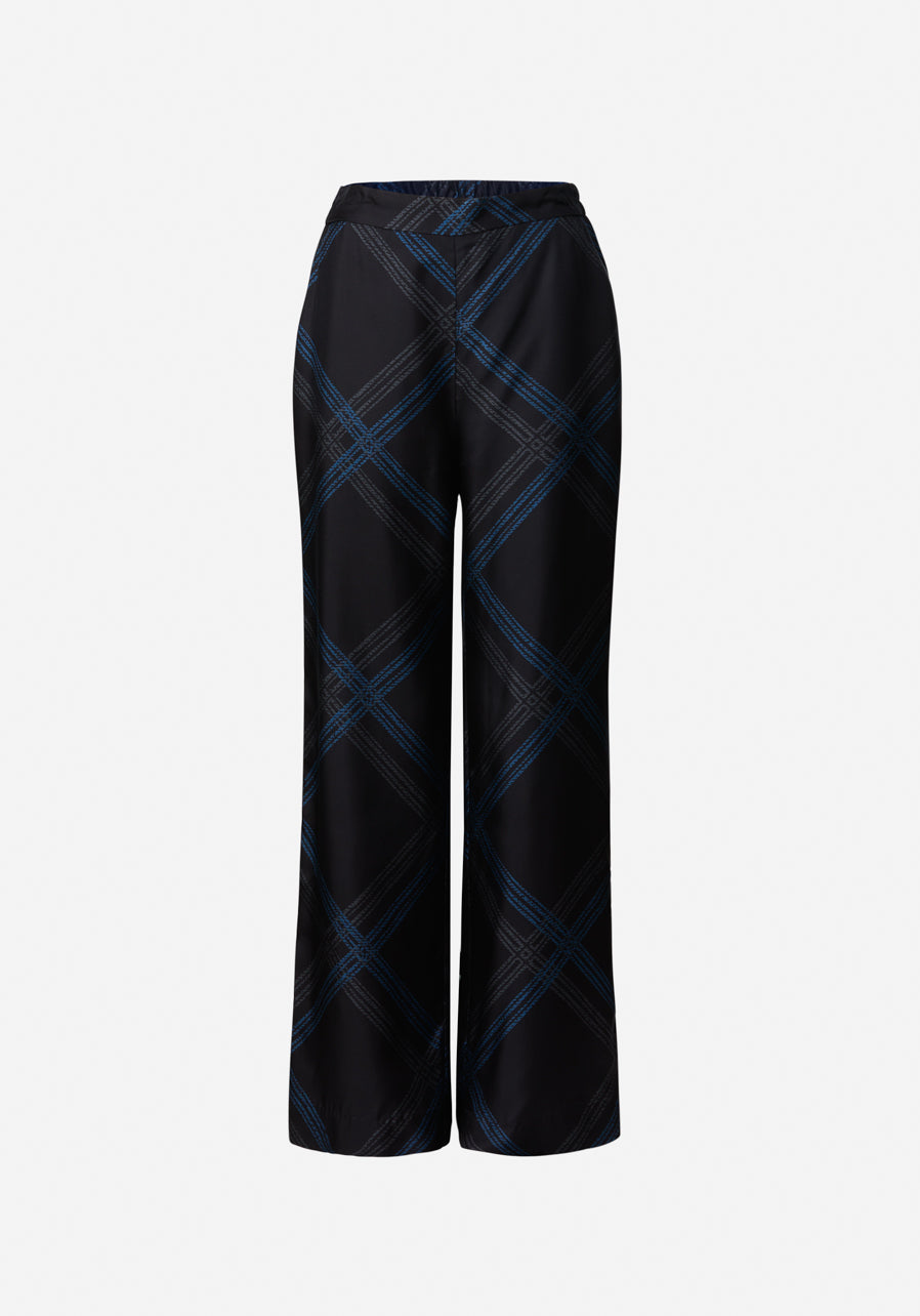 Pure Collection Silk Blend Velvet Palazzo Trousers Black at John Lewis   Partners