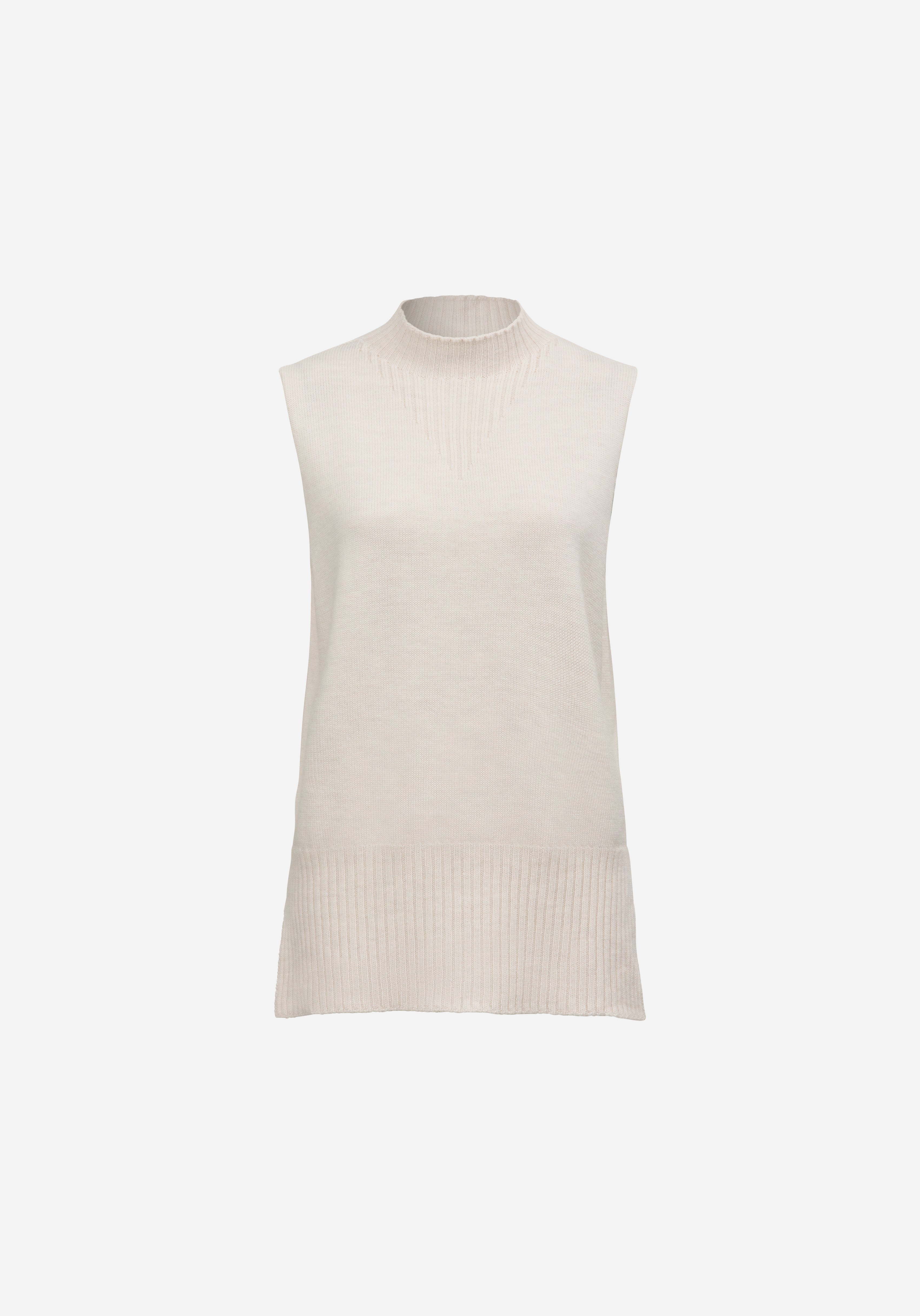 LAVER MERINO VEST IN WHITE | KNITWEAR | VIKTORIA & WOODS