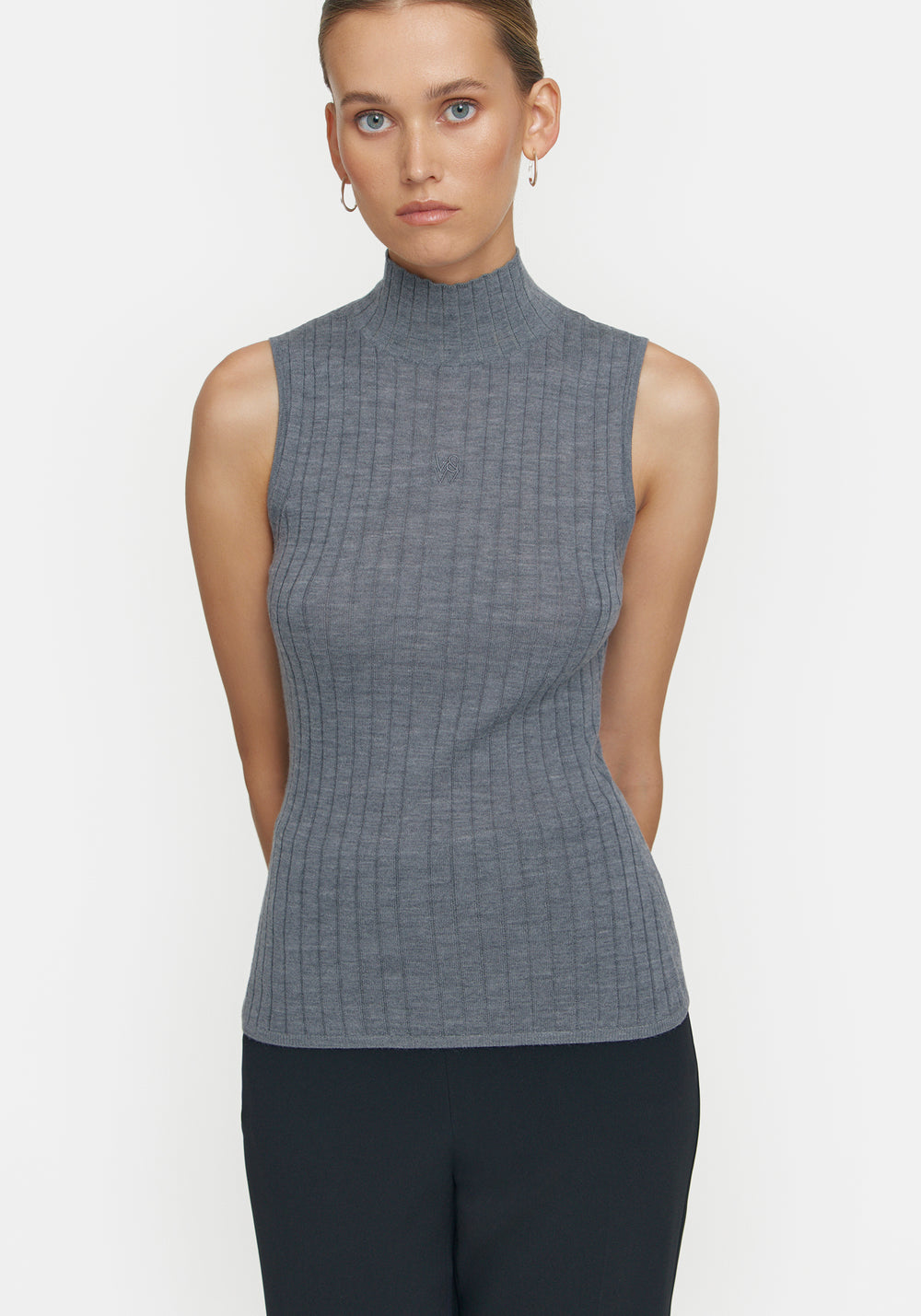 Tristan Sleeveless Mock Neck Sweater